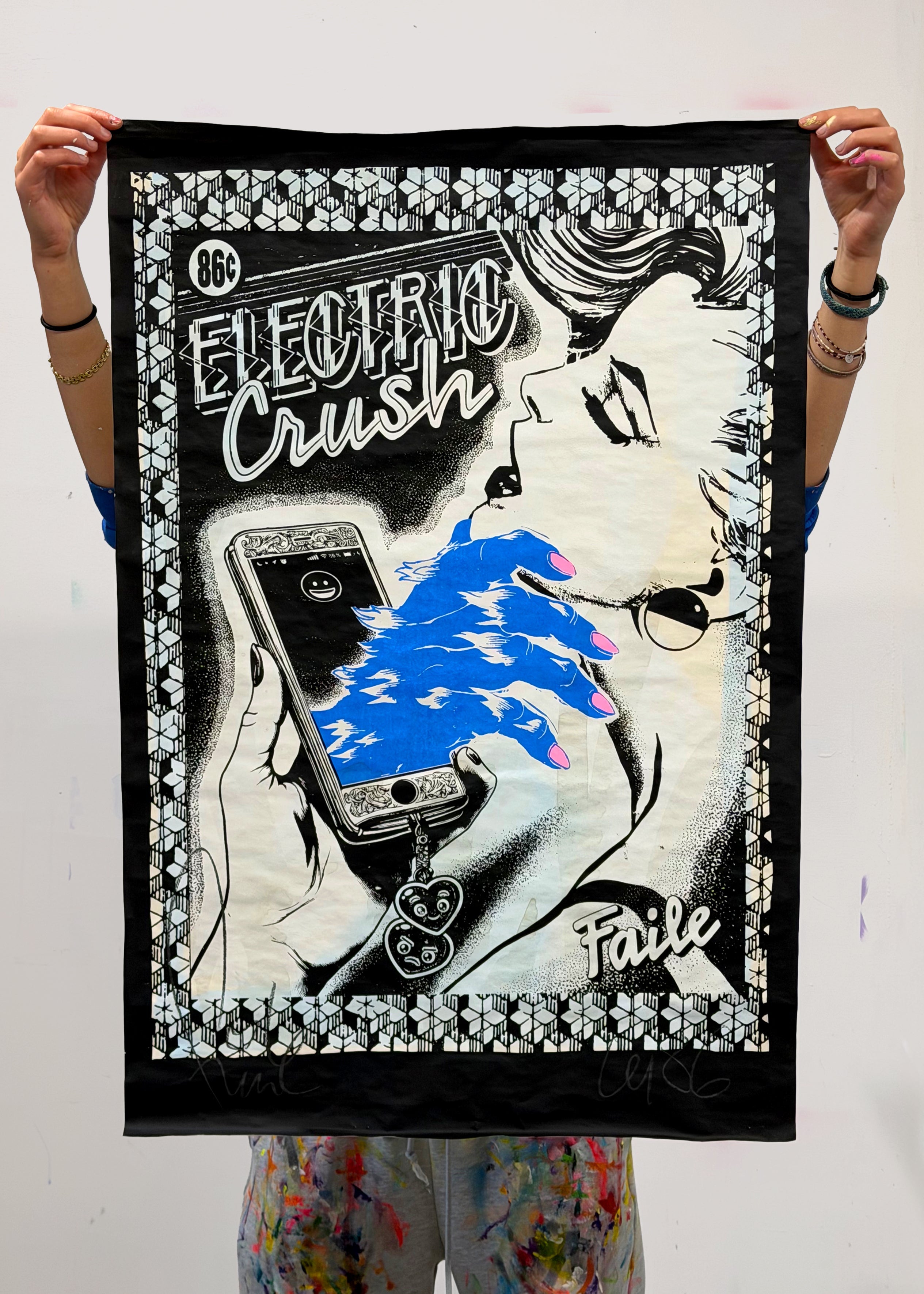 Electric Blue Crush Street Print