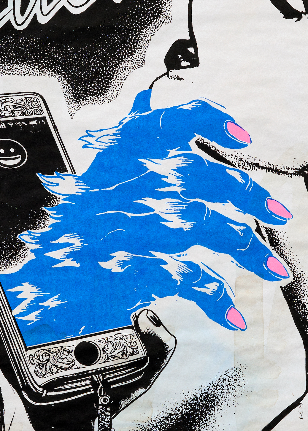 Electric Blue Crush Street Print