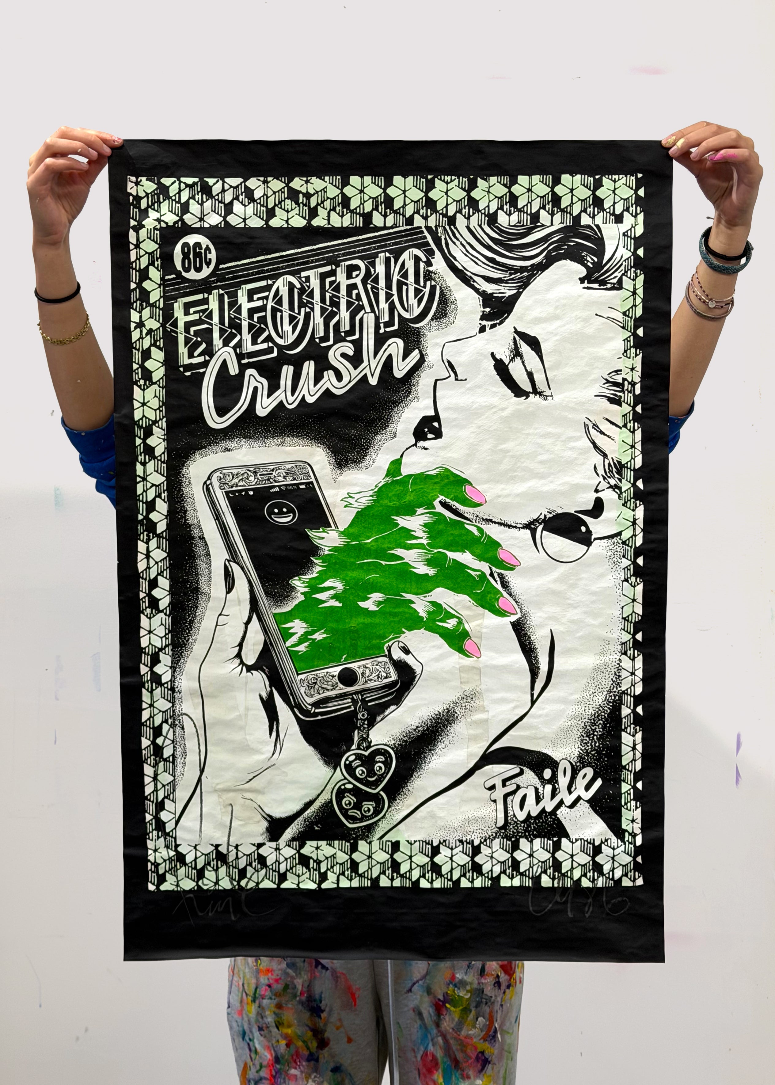 Electric Green Crush Street Print